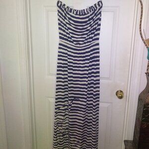 Lilly Pulitzer Strapless Maxi Dress Sailboat Yacht Medium